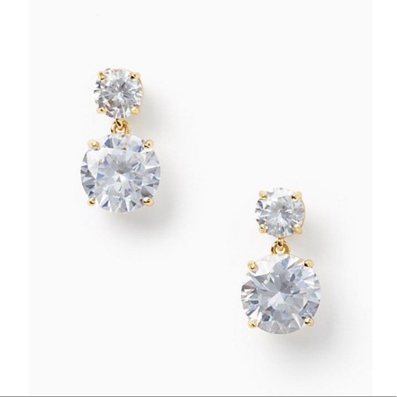 kate spade Jewelry - NWT Kate Spade Double Drop Earrings in clear